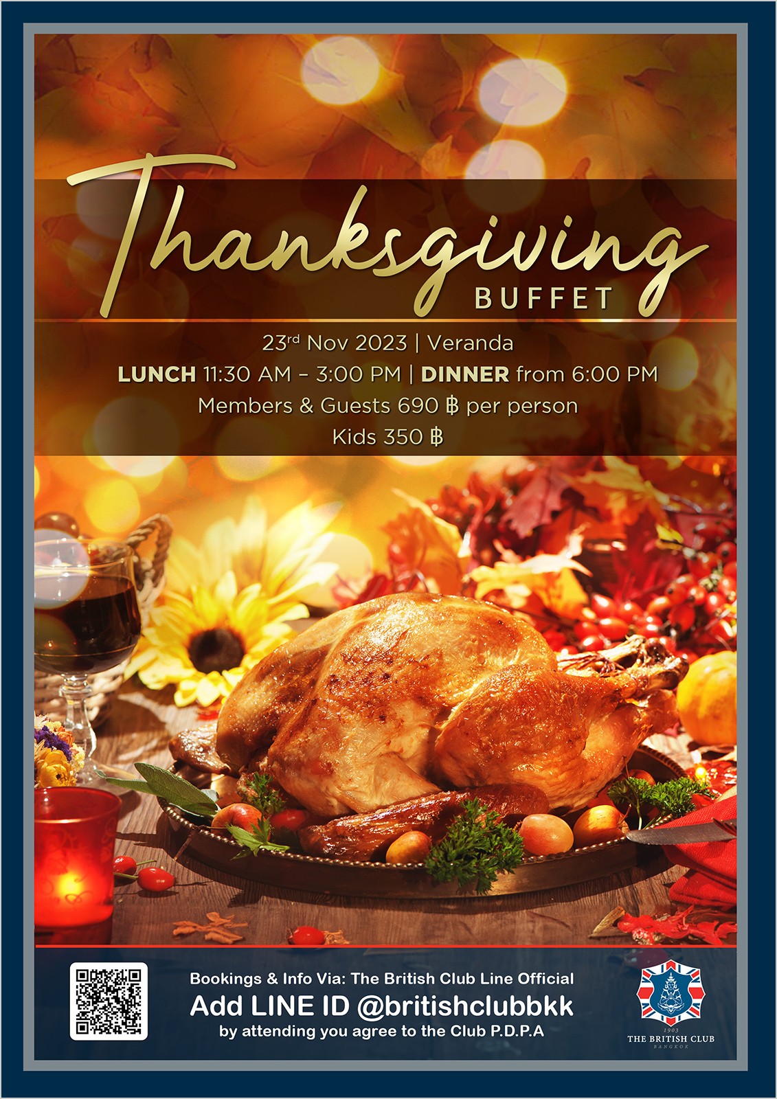Thanksgiving Lunch & Dinner 2023 - The British Club Bangkok